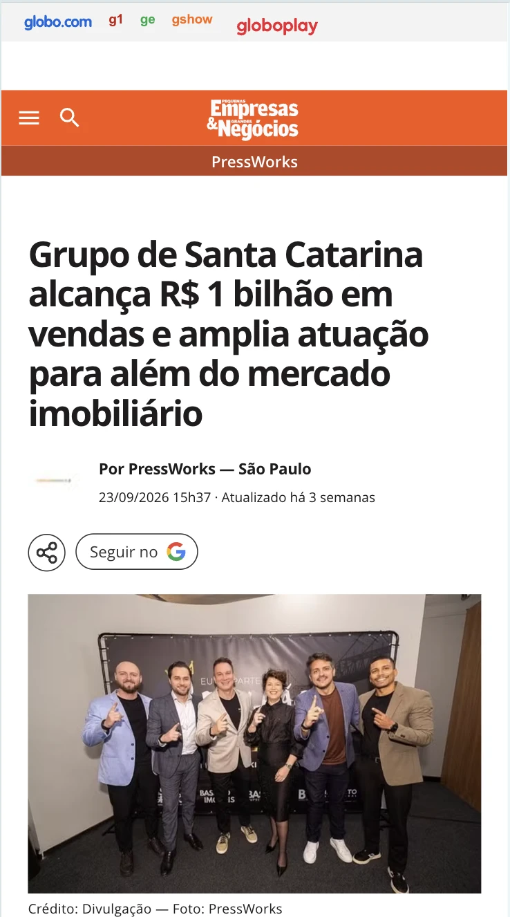Publicação completa no portal Pequenas Empresas & Grandes Negócios, por PressWorks, em 23 de setembro de 2026